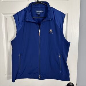 Polo Golf Ralph Lauren sz L vest, blue, The Fox Club logo, activewear, fall